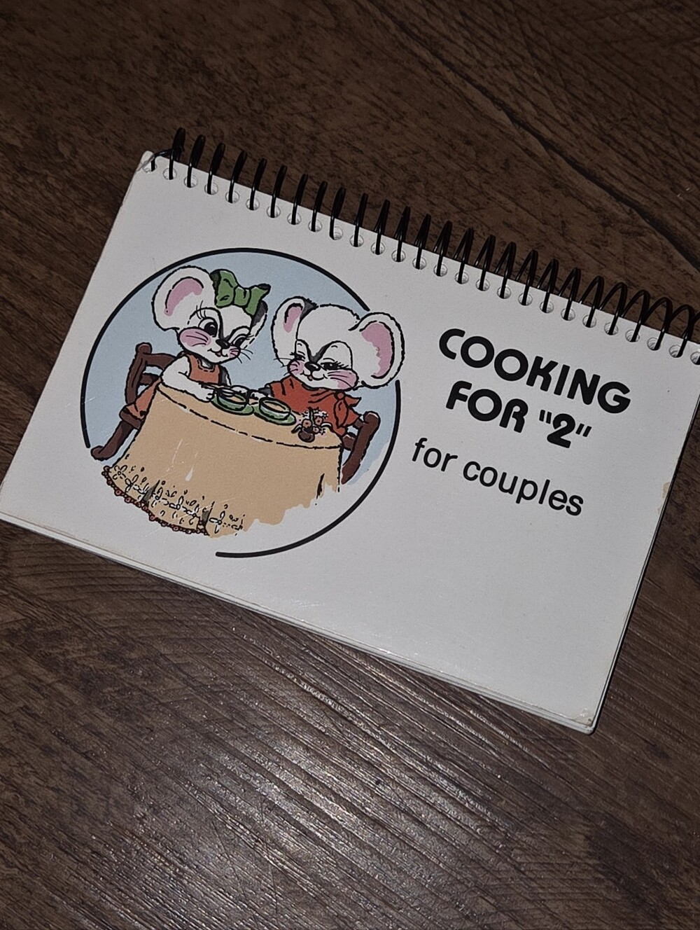 1982 Cooking for 2 mini spiral bound cookbook - wedding gift Christmas present